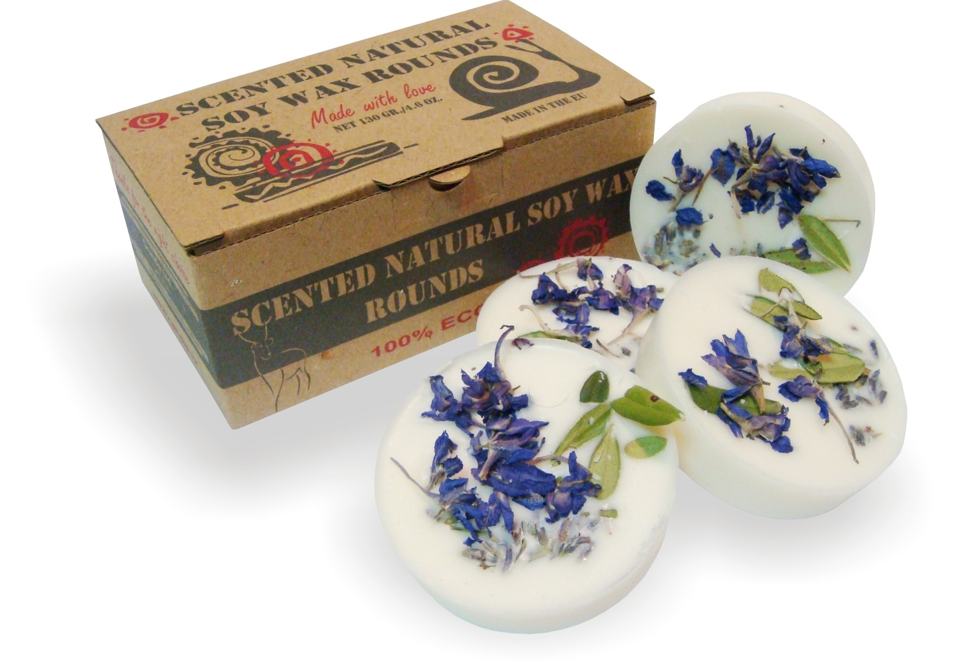 Natural soy wax scented rounds 130g/4.6 oz - lavender