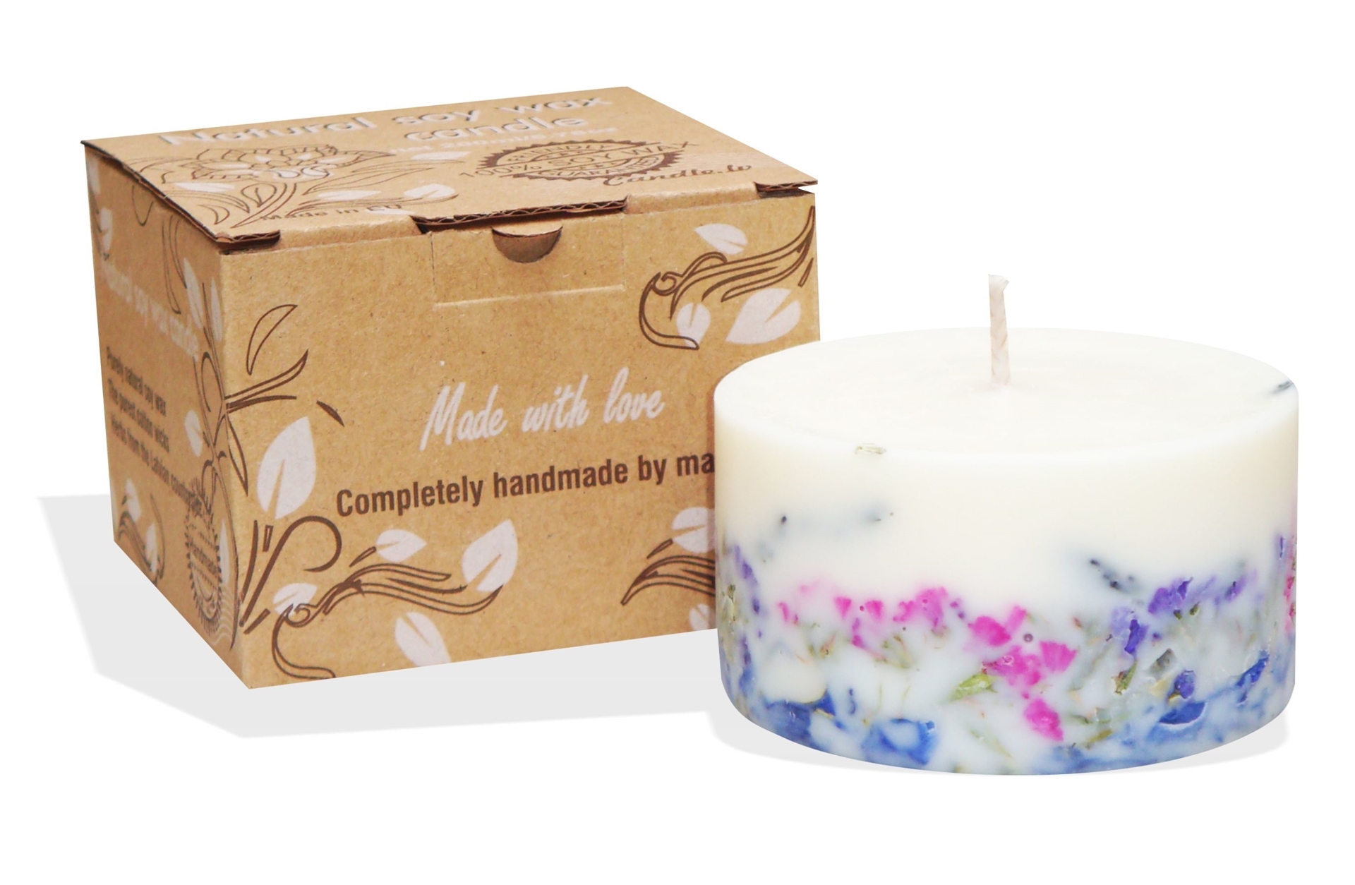 Soy wax candle with a cotton wick 200 ml colour line white lavender