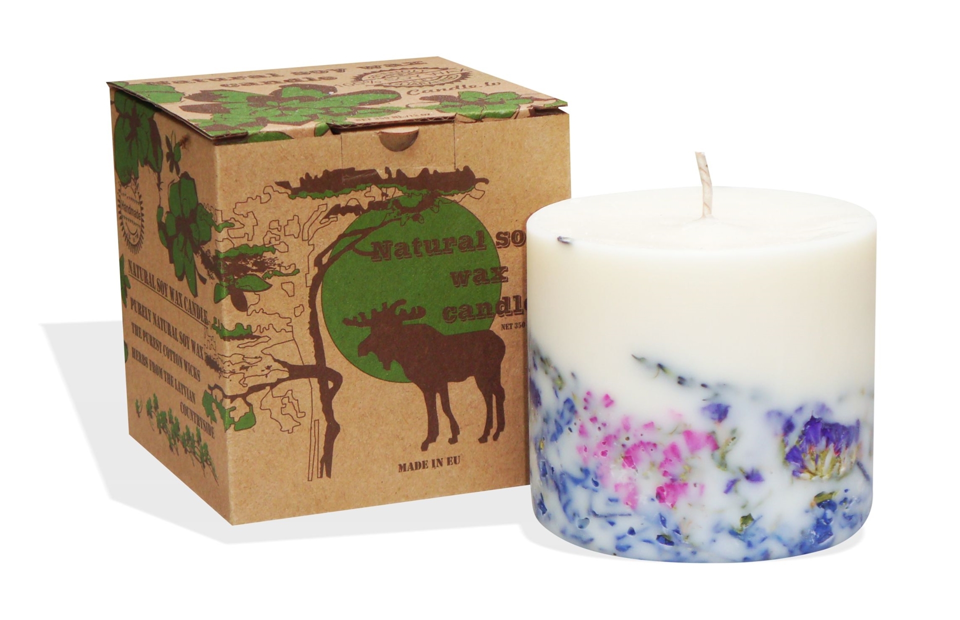 Soy wax candle with a cotton wick 350 ml colour line white lavender