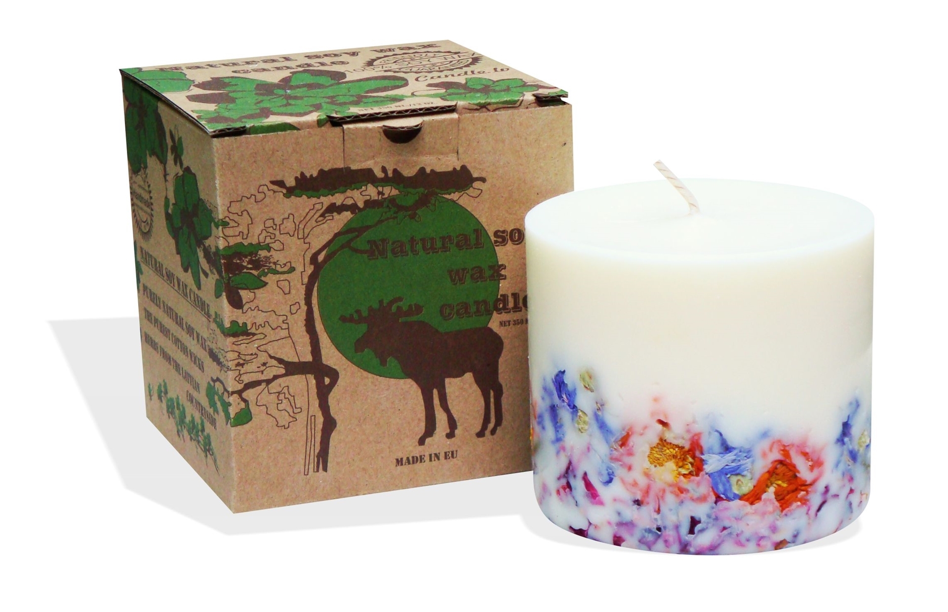 Soy wax candle with a cotton wick 350 ml colour line white vanilla