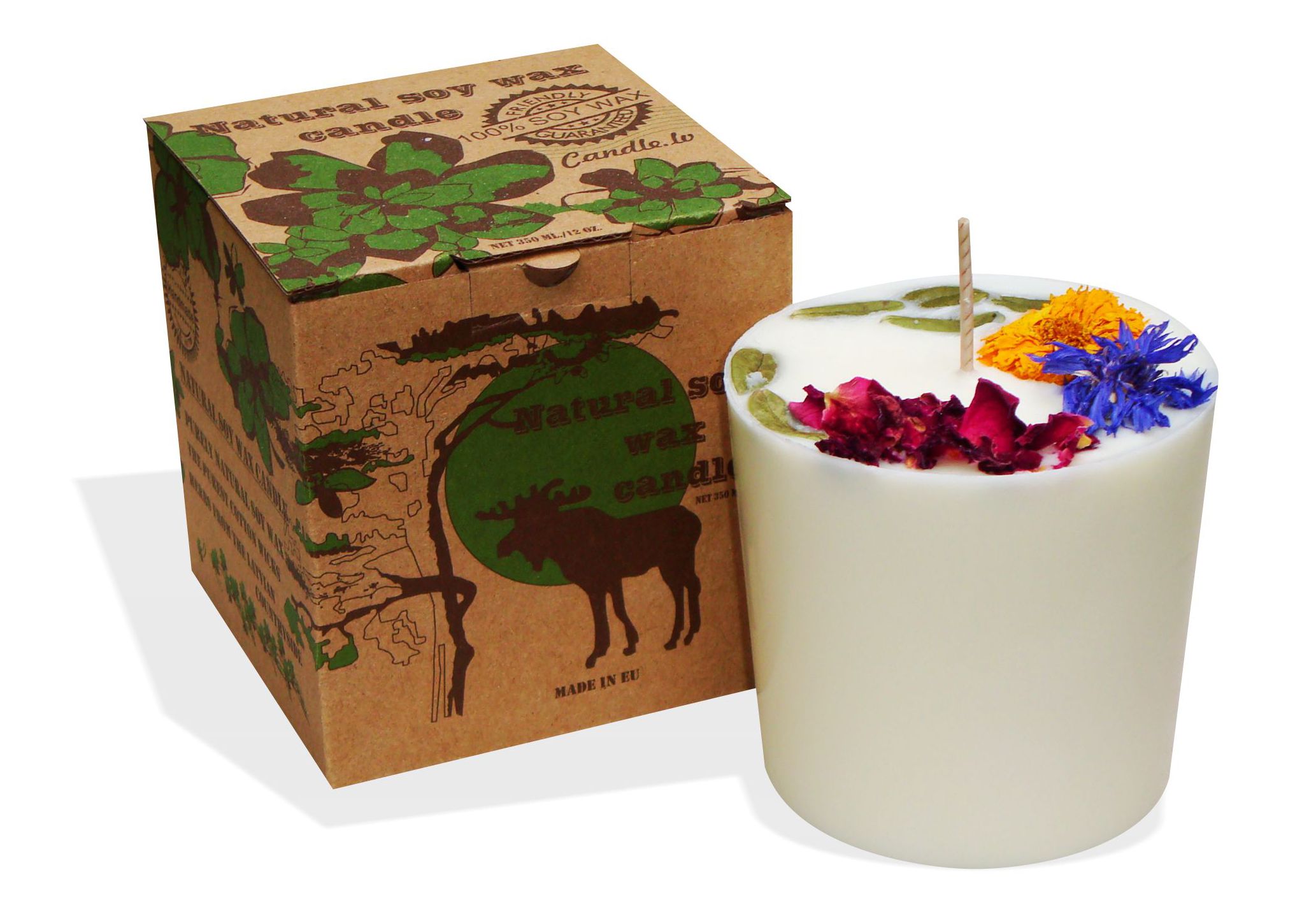 Soy wax candle with a cotton wick 350 ml green tea and may chang